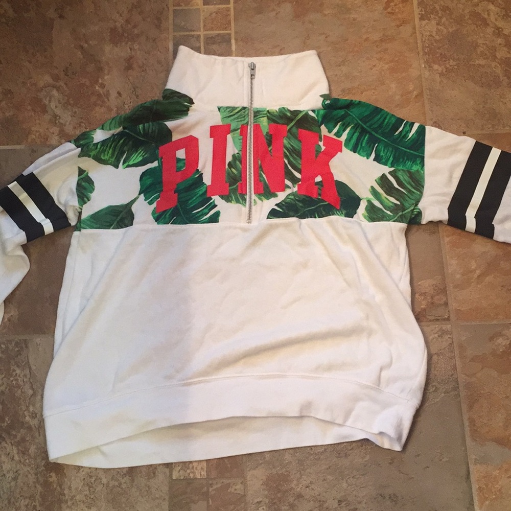 pink tropical sweatshirt